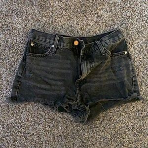 High Rise Black Distressed Denim Shorts from Urban Outfitters Size 26
